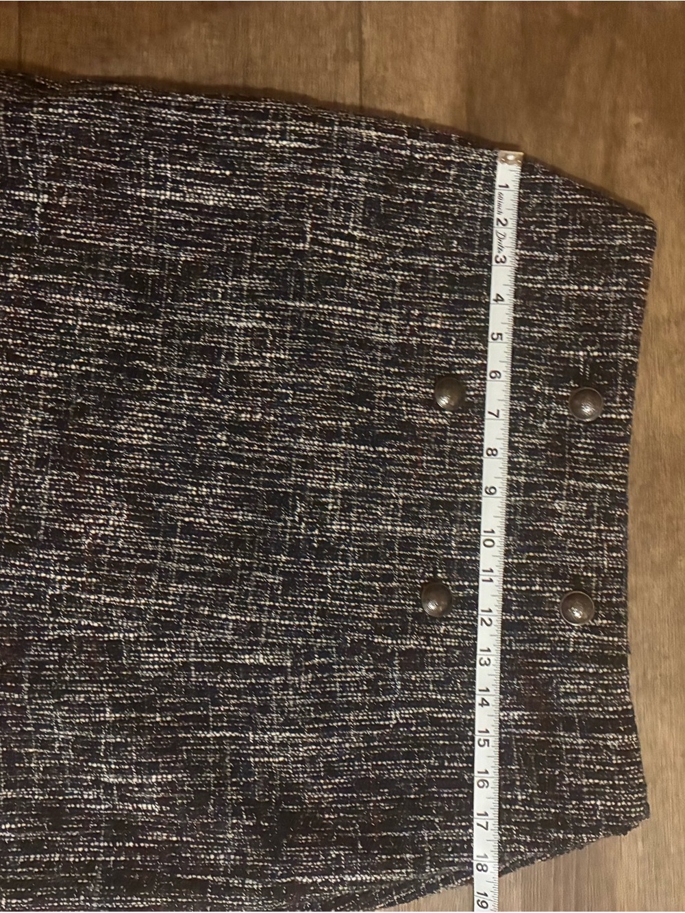 LOFT Black and White Tweed Petite Skirt